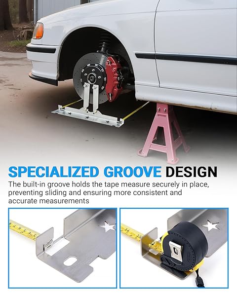 RYNHARTA WHEEL ALIGNMENT TOOL WITH CONNECTION SHEET, PREMIUM STAINLESS STEEL TOE ALIGNMENT TOOL PLATES FOR CAR, TRUCK, SUV(INCLUDE 2 MEASURING TAPES)