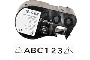 Brady Authentic (M4C-1000-595-WT-BK) All-Weather Vinyl Labels 1 in W x 25ft Black on White. for use with BMP41, BMP51, M410, M510, and M511 Label Printers.