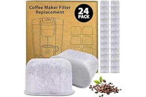 24 Pack Coffee Maker Filter Replacement for Keurig Coffee Machines – Activated Charcoal Water Filters to Improve Coffee Taste