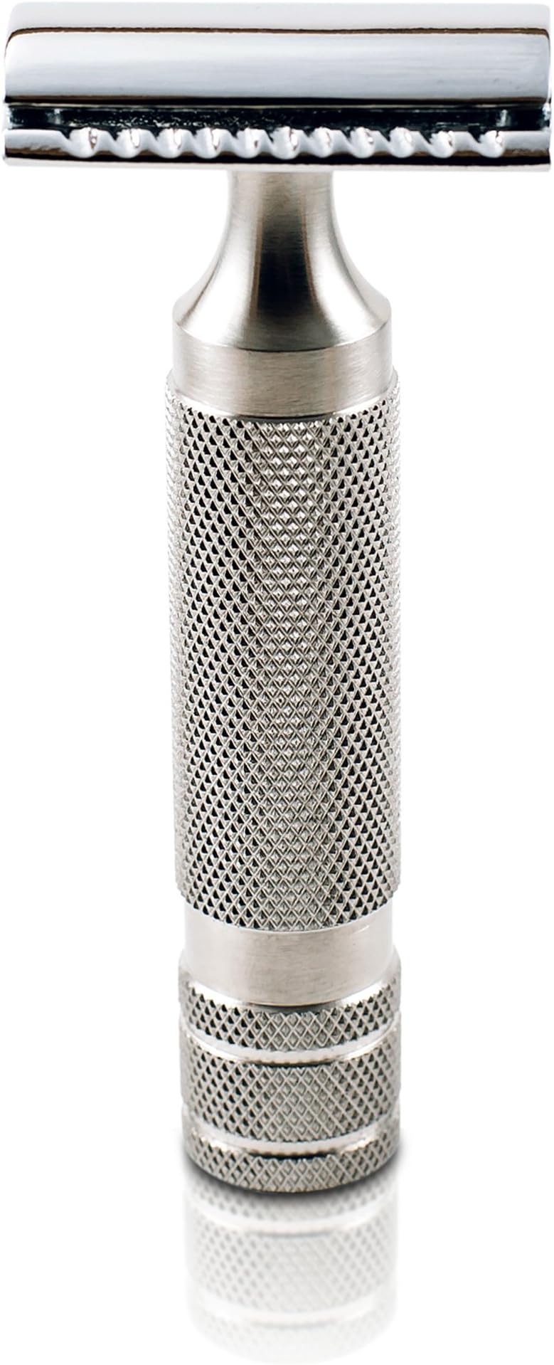 The "Walrus" Wide Grip Stainless Steel Double Edge Safety Razor + 5 Stainless Steel Razor Blades From the Handlebar Shaving Company