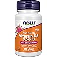 NOW Foods Supplements, Vitamin D-3 5,000 IU, High Potency, Structural Support*, 240 Softgels