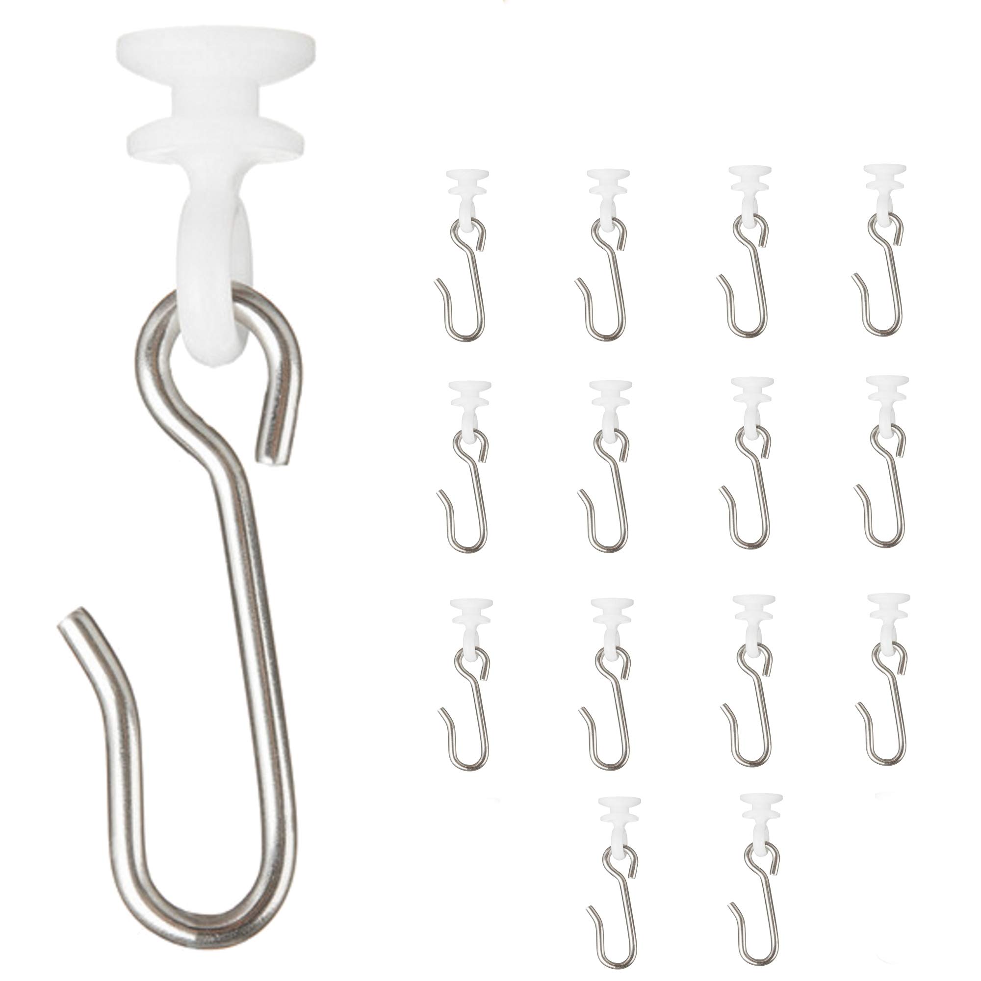 DMSE Wholesale Button Carrier with Stainless Steel Hook Carriers Glides Sliders Slide, and Rollers (14 Pack)