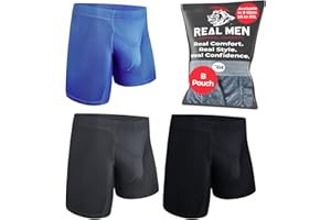 RM REAL MEN Real Men Athletic Underwear with Support Pouch - 1, 3 or 4 Pack 6, 7 and 9in Nylon Briefs - ABCD Pouch - XS-5XL