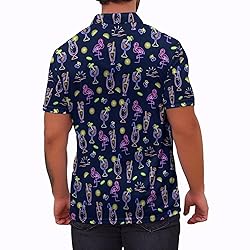 Xdceu Men's Neon Polo Shirts Retro Neon Golf Polo