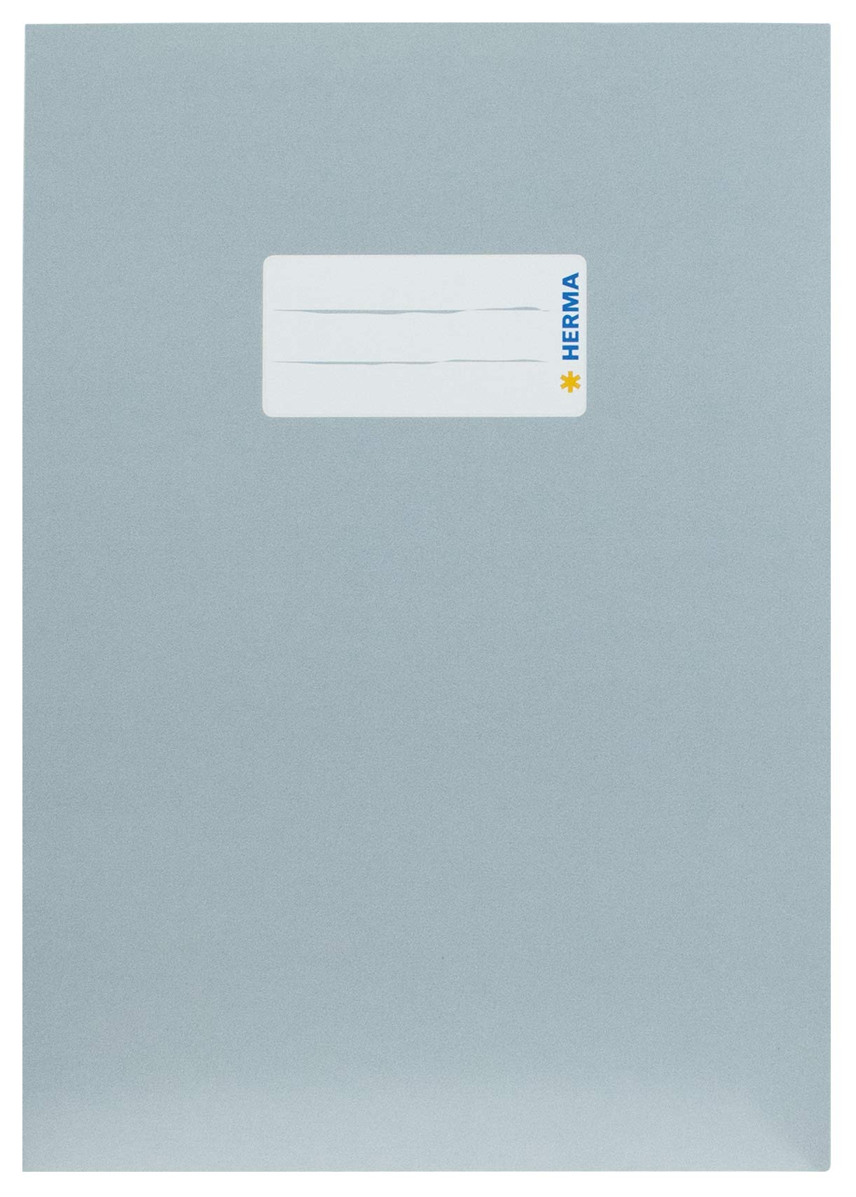 HERMA Cardboard Exercise Book Cover A5, with inscription field, made of extra-strong cardboard, slip on cover jackets for school, grey