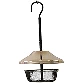 Mealworms Bird Feeder | 5 x 5 inch Powder Coated Mesh Bowl with Adjustable Stainless Steel Roof