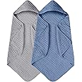 Yoofoss Hooded Baby Towels for Newborn 2 Pack 100% Muslin Cotton Baby Bath Towel with Hood for Babies, Infant, Toddler and Ki