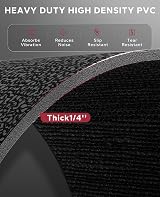 HAPBEAR 60 x 30 Inch Exercise Mat 6mm Treadmill Bike Floor Protector view 2