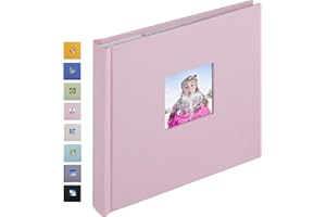 1DOT2 Photo Album 4x6 Hold 60 Photos with Memo Vertical Slip-in Pockets Photo Book, Linen Cover Picture Photo Albums with Writing Space for Wedding Baby Mother's Day Pink