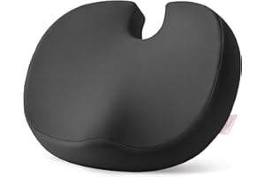 AMOOS Stylish Black Seat Cushion, Ergonomic Wider Office Chair Cushion Enhances Posture with Lasting Support for Sciatica & Hip Pain Relief, Memory Foam Cushion for Office & Home Chair, Car Seat