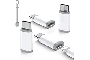 ZOOAUX PRO 4 Pack Lightning to USB C Adapter for iPhone 15/16/17 Pro Max/Plus,Samsung S25,Google Pixel, Nintendo Switch, USB Type C to Lightning Cable Connector for iPhone 17/16 Charger (White)