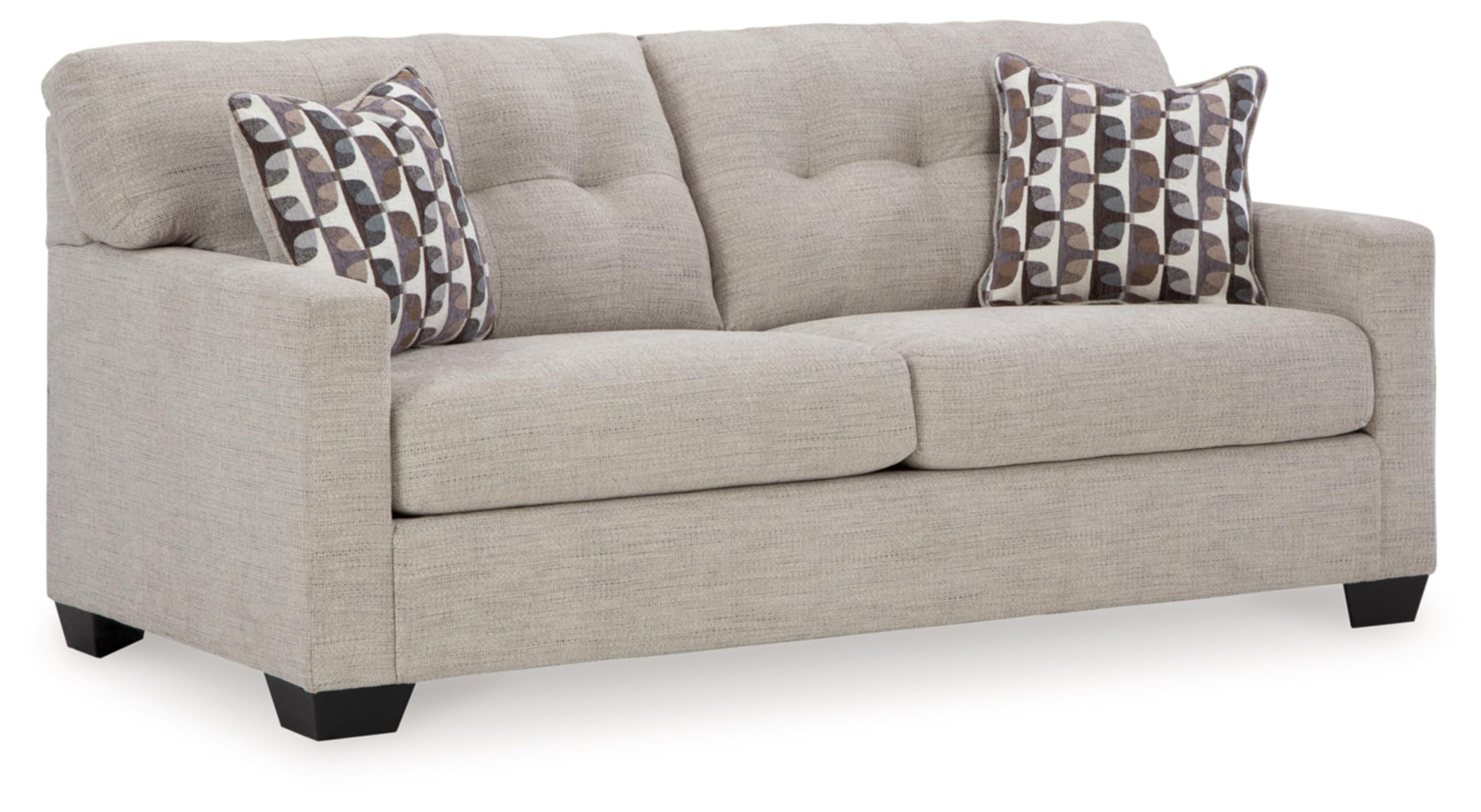 Photo 1 of **ITEM HAS MAJOR DAMAGE TO ONE CORNER**
Signature Design by Ashley Mahoney Contemporary 2-in-1 Tufted Sofa Sleeper with Folding Gel Memory Foam Mattress, Full, Beige
