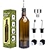 Aozita 17oz Glass Olive Oil Bottle - 500ml Dark Brown Oil & Vinegar Cruet with Pourers and Funnel - Olive Oil Carafe Decanter for Kitchen