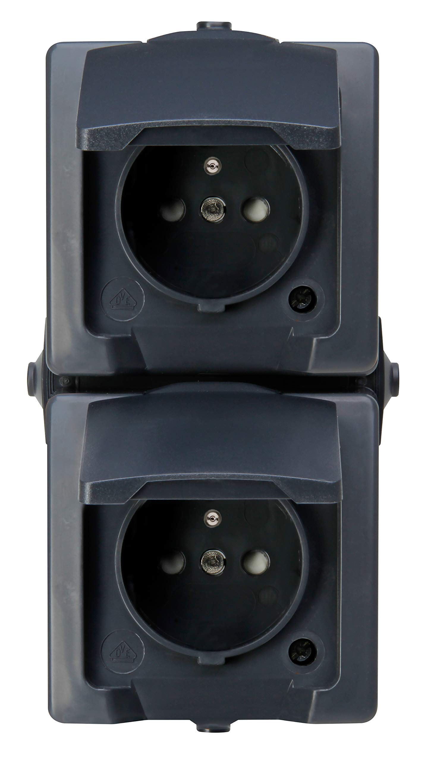 Kopp 138815008 Nautic 2-Way MSK Centre Protective Contact Socket, 2-Way Vertical