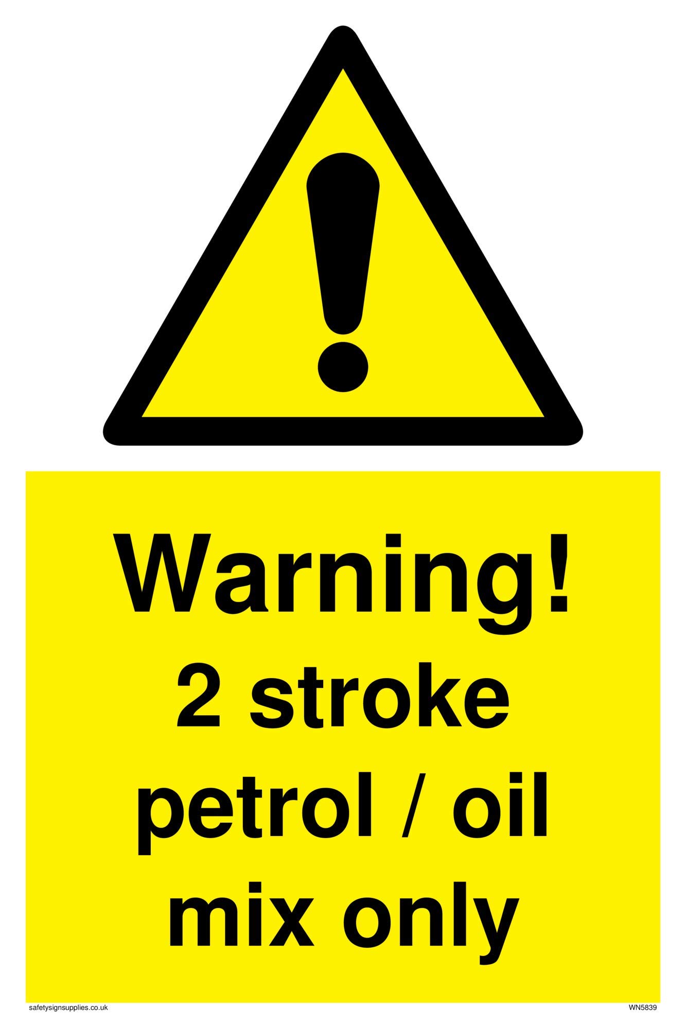 Warning 2 stroke Petrol/oil mix only