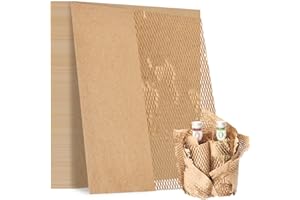 POLVTOR 12x12In Honeycomb Packing Paper Sheets 60 Pcs Brown Kraft honeycomb packing Cushioning Wrap for Moving,Fragile Glassware Protection & Shipping