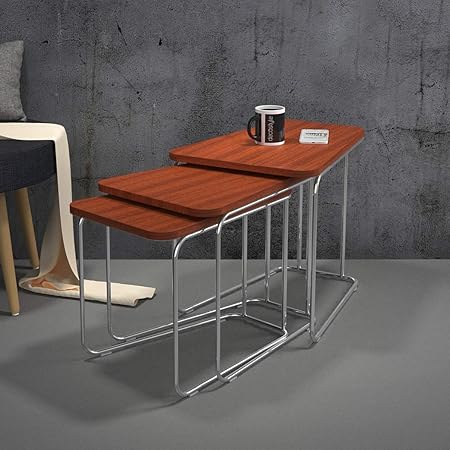 Decostyle Steg Nesting Table with SS Legs - Sapele Mahoguni