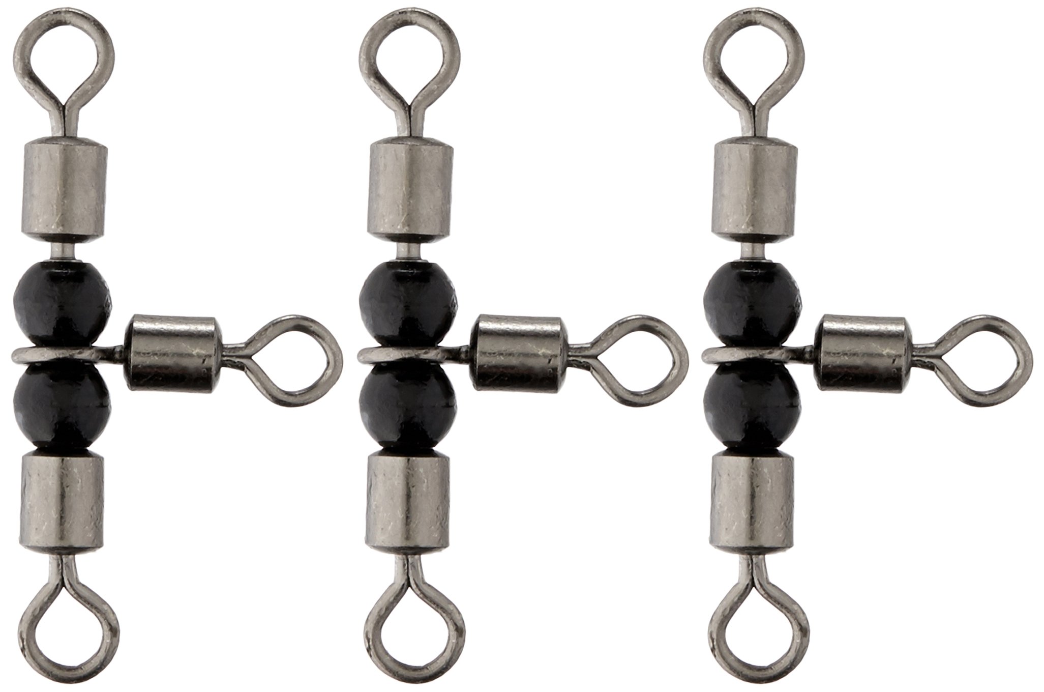 Thundermist Lure Company T-Turn 3-Way Swivel 85 lb Rating Tangle Free Tackle Equipment, Large, Black Nickle