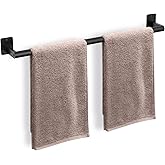 Bathroom Towel Bar, 24 Inch Towel Racks for Bathroom Wall Mounted, Heavy Duty Hand Towel Holder Organizer, Modern Home Decor Towel Rod, Matte Black Single Bar
