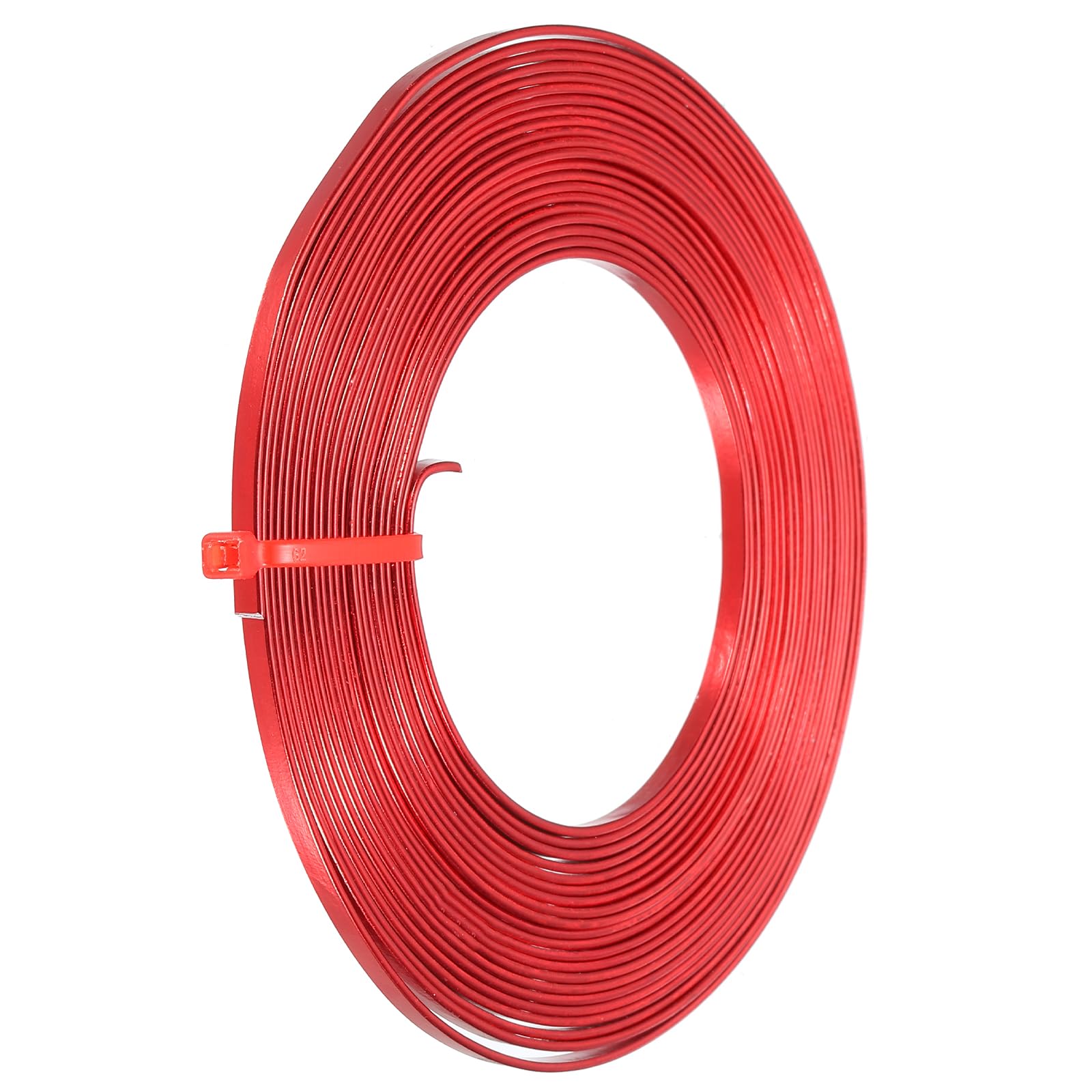 PATIKIL 16.4 Feet Flat Aluminum Wire, 18 Gauge Bendable Anodized Aluminum Wire 3mm Wide Beading Craft Wire for Jewelry Making, Red