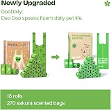 Deo Doo Poo Bags with Tie Handles 270 Count Sakura Scented Leak Proof view 2