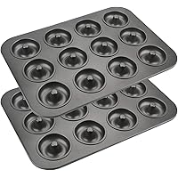 Lawei 2 Pack 12 Cavity Non-stick Donut Pan - Donut Baking Pan for Muffin, Cake, Dessert