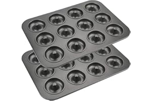 Lawei 2 Pack 12 Cavity Non-stick Donut Pan - Donut Baking Pan for Muffin, Cake, Dessert