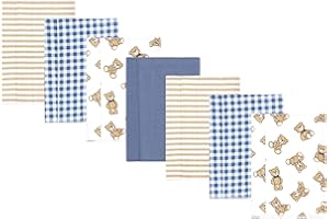 Hudson Baby Unisex Baby Flannel Burp Cloth 7pk, Gentleman Bear, One Size