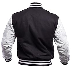 Mens Varsity Jacket - Black and White School Teen