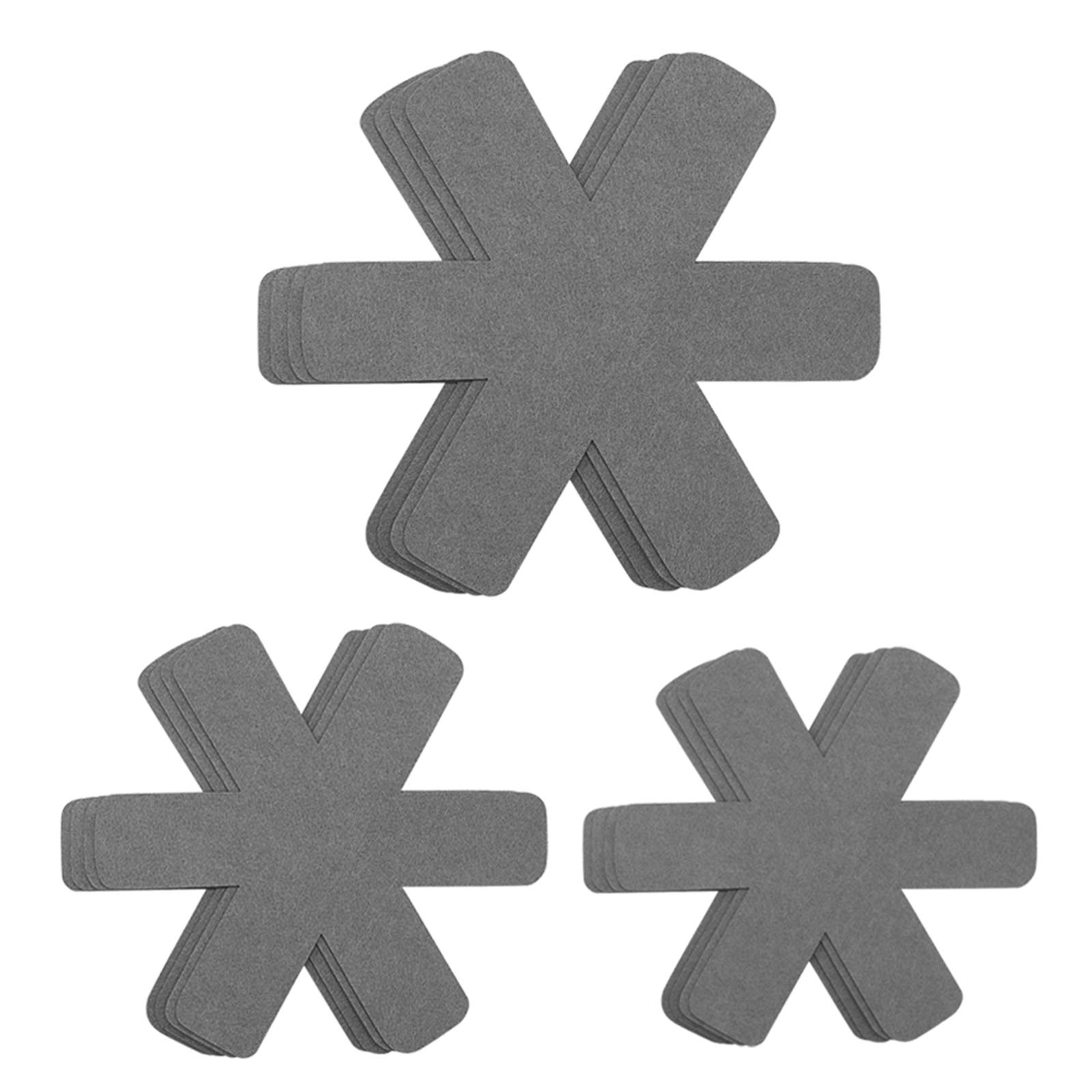 Pan Pot Protectors, Thicker Felt Pads, 3 Sizes, 12 Pcs Pan Separators/Dividers/Protectors for Stacking/Protecting/Separating Cookware (Gray)