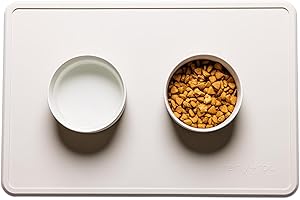 Remy+Roo Stone Silicone Dog Food Mat for Pet Bowl | 100% Waterproof | Non-Slip | Dishwasher Safe