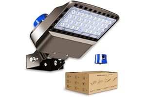 BIRITALO 22500LM LED Parking lot Lights Commercial with Trunnion Eqv 600W Bright Wall Mount Dusk to Dawn 150W LED FloodLights Outdoor 85-277V IP65 Waterproof 5500K Shoebox Barn Light for Yard