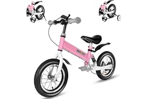 BIKEBOY Balance Bike 2 in 1,The Dual Use of a Kids Balance Bike and Kids Bike,12 14 Inches for 2-6 Years Old,with Shock Absorbers, Fenders, Pedals, Auxiliary Wheels