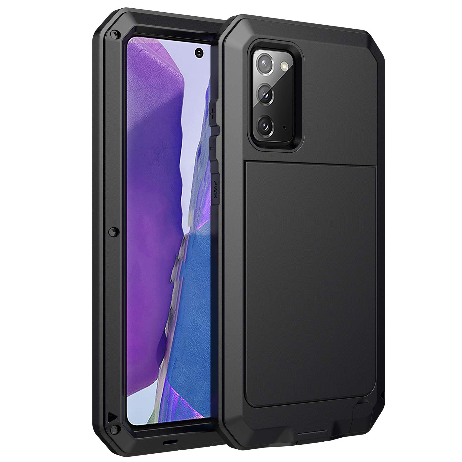 AICase For Samsung Galaxy Note 20 Case With Aluminum Alloy Metal, Shock/Dust/Water Proof Heavy Duty tempered Glass Protective Military Protector Skin Bumper Case for Samsung Note 20