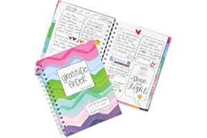 Denise Albright Gratitude Finder® 52 Week Non-Dated Journal for Women, Teens & Girls with 165 Hand-Illustrated Stickers (Preppy 'n' Pink Chevy)