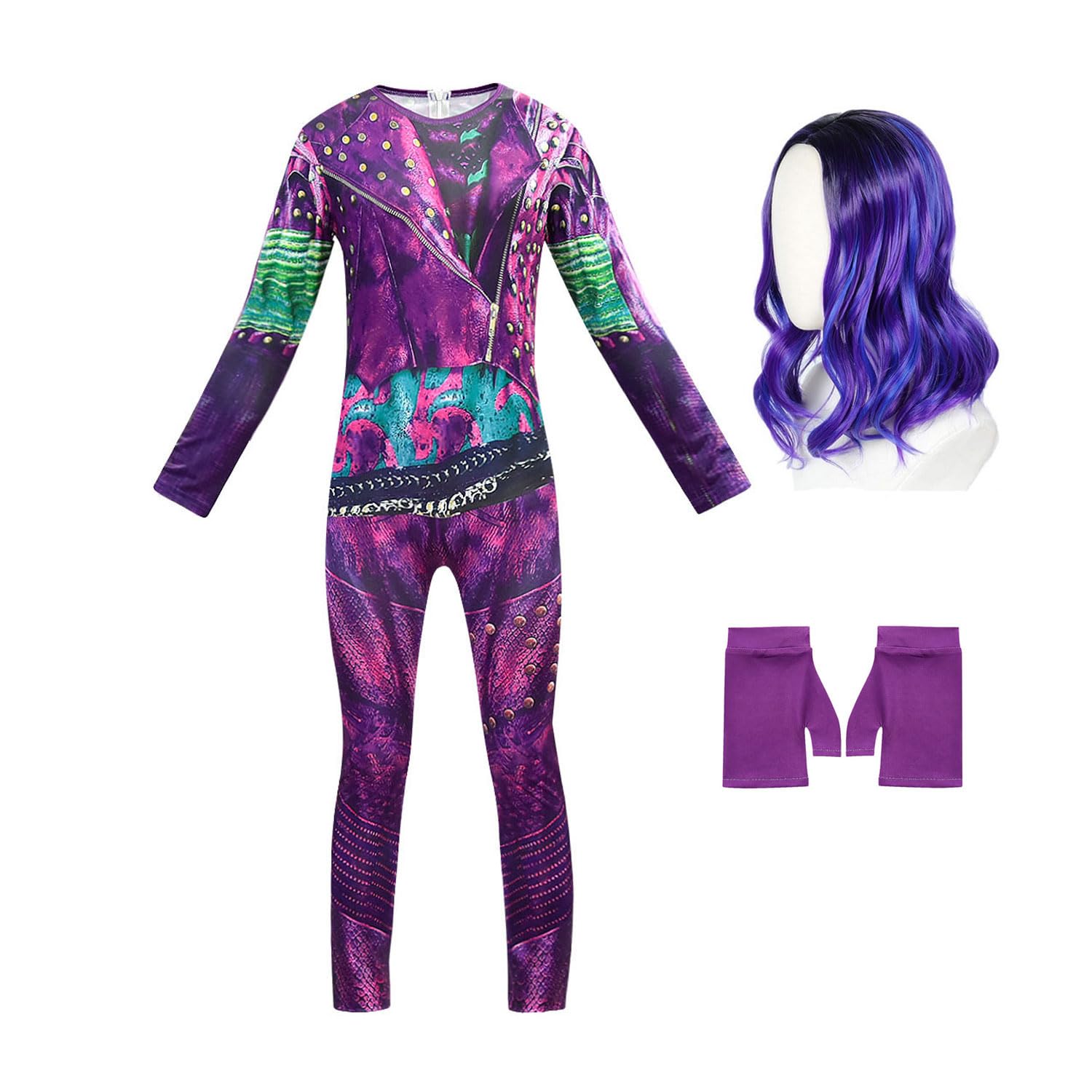 Photo 1 of **GLOVES MISSING**Halloween Costume for Gilrs Party Cosplay Dress Up Jumpsuits Kids Fancy Party Outfits Holiday Gifts with Wig