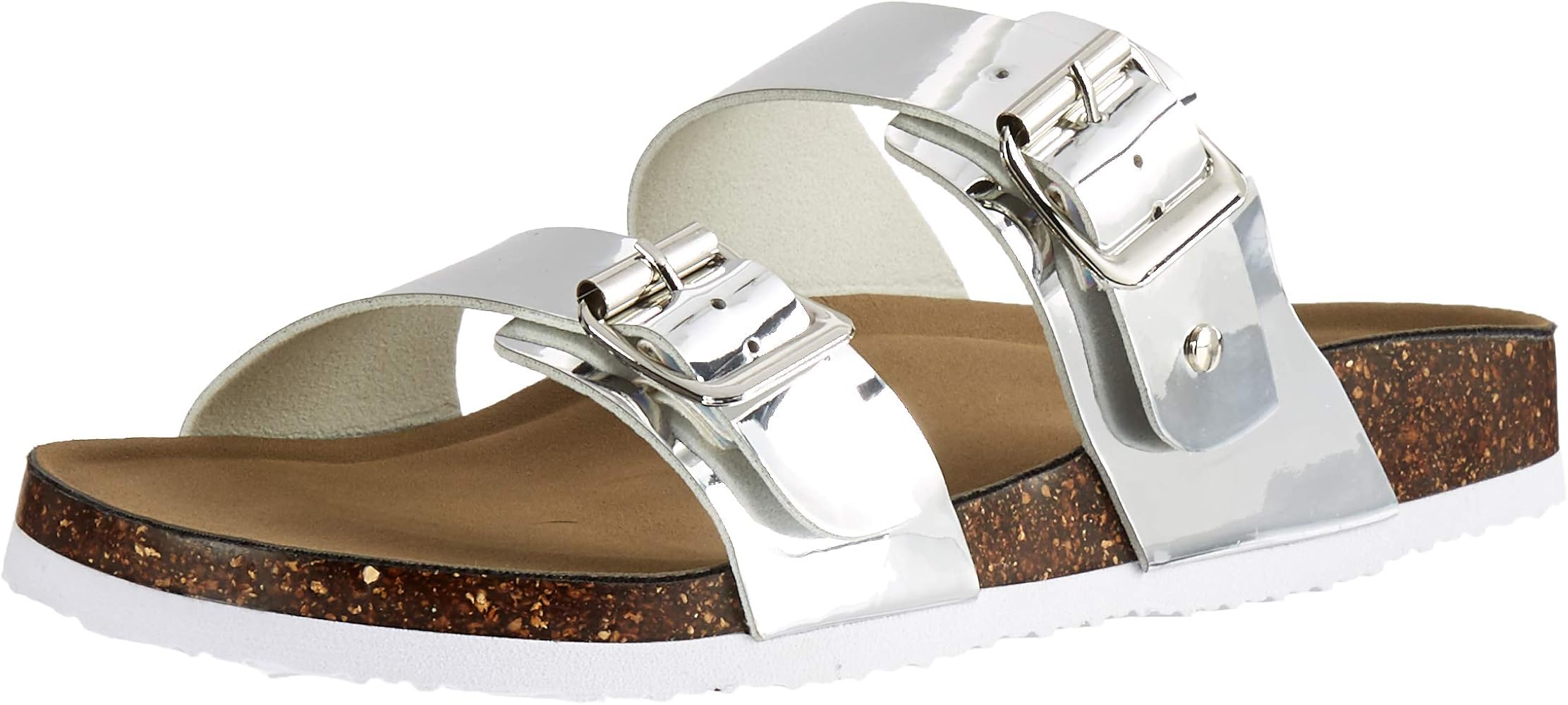 silver metallic slides