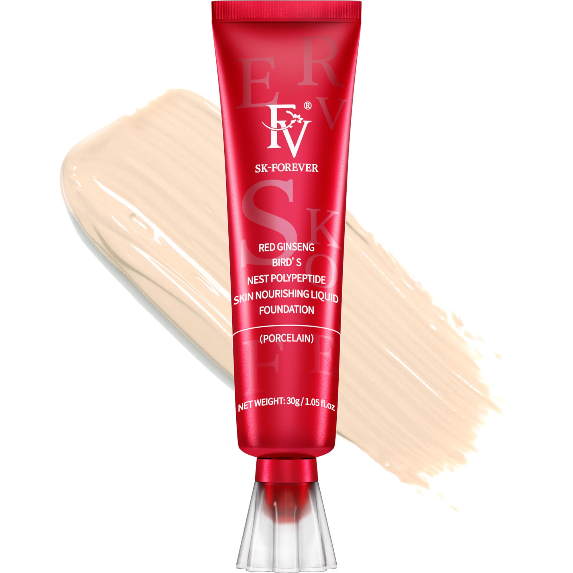 FV Foundation Long Lasting Medium Coverage with Matte Finish Up to 12 Hours Waterproof Foundation Oil Free and Lightweight for Oily Skin, 30ml (PORCELAIN)