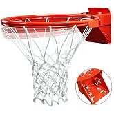 PROGOAL Breakaway Basketball Rim, Heavy Duty Flex Rim Replacement 5/8-In, Standard Goal Reinforced Mounting Bracket Fit Most Size Backboards Indoor and Outdoor