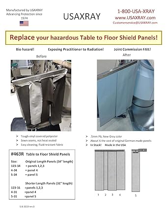 Amazon Com Shield Table Double Sided Made In Usa Table Skirting Radiation Protection In New Grey Industrial Scientific