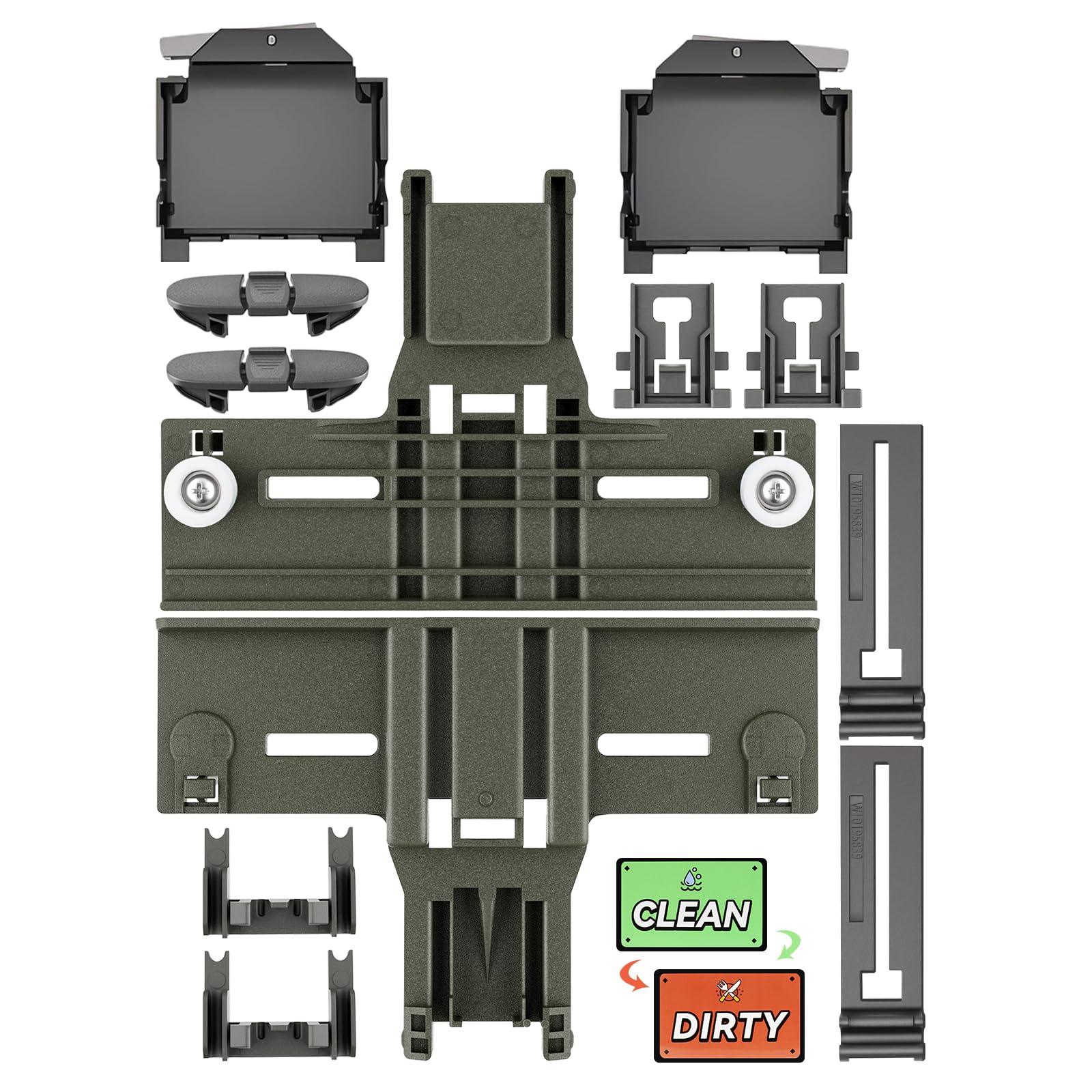 Photo 1 of [13 Pack] UPGRADED W10350376 Dishwasher Top Rack Parts & W10320664/5 Adjuster Housing for Kenmore Dishwasher parts,W10350374 W10195840 For Kitchenaid Kenmore Whirlpool Dishwasher Top Rack Parts