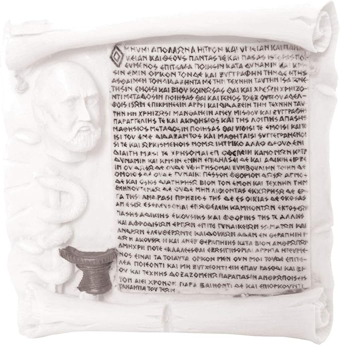 Oath Greca Antica Giuramento Di Ippocrate In Greco Statua Decorativa Tablet 13 5 Cm Amazon It Casa E Cucina