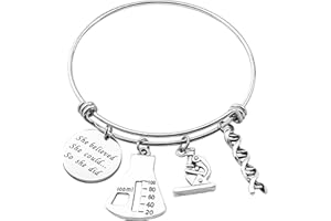 ENSIANTH Biology Chemistry Bracelet Gift For Science Graduation Microscope Charms Bangle