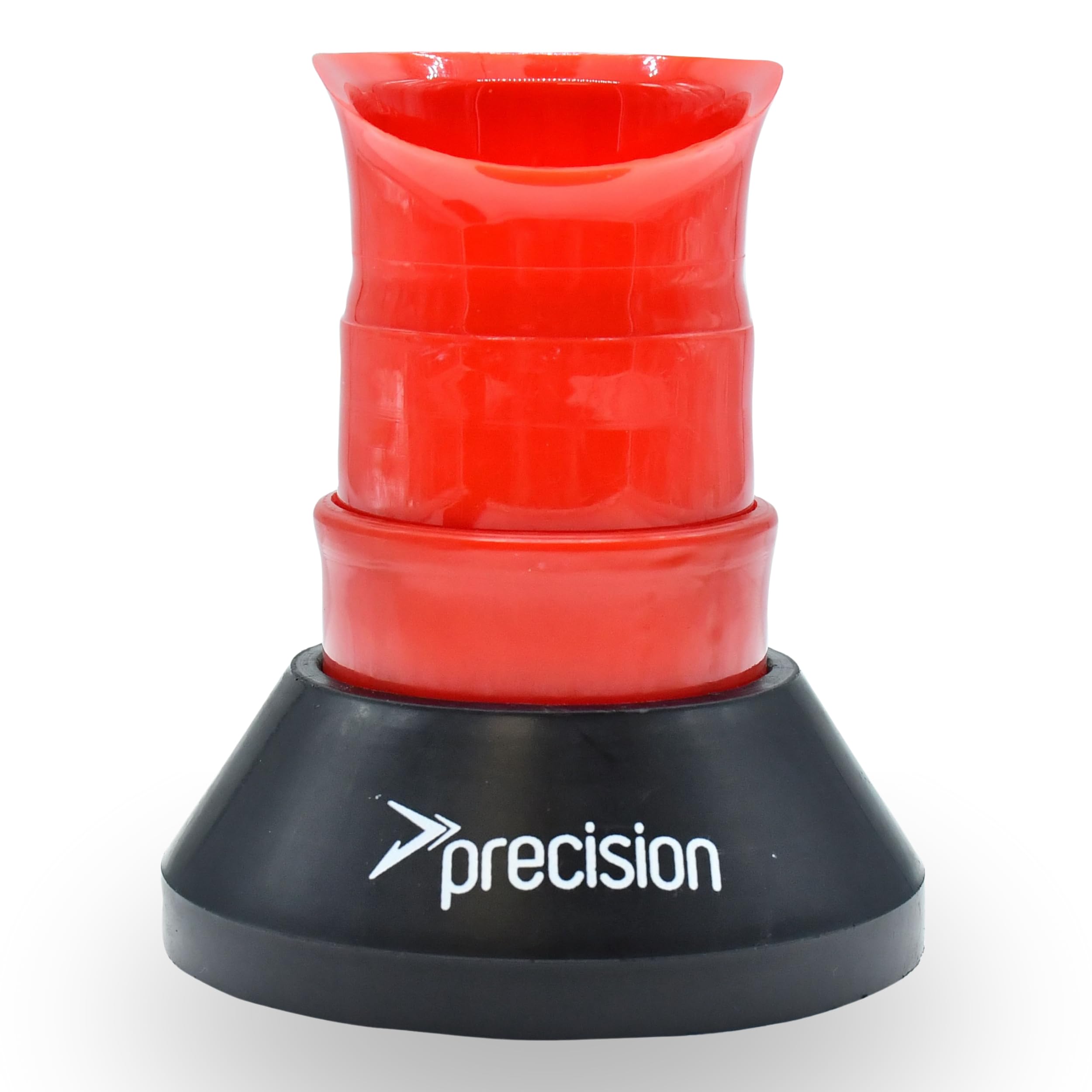 Precision Rugby Telescopic Kicking Tee, Adjustable Height 8 to 14 cm, Durable Heavy Duty Stable Base, Low, Medium and High Kicking Angles, Black/Red
