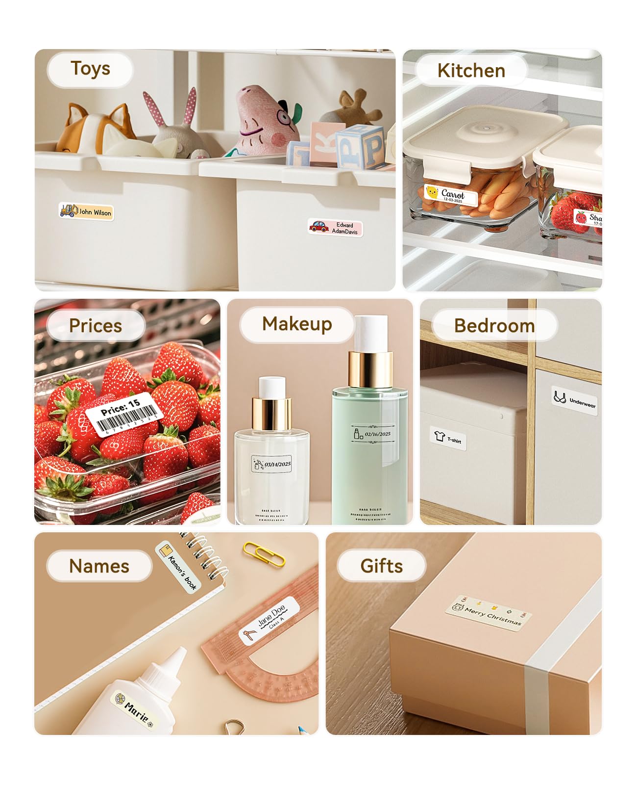 NIIMBOT Label Maker Machine Bluetooth Label Printer for School Home Office Organization, Wireless Mini Labeler D110 Upgraded Version, Label Machine with Label, White