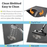 Pieviev Cat Litter Mat Large 61x38cm Double Layer Honeycomb EVA Grey view 4
