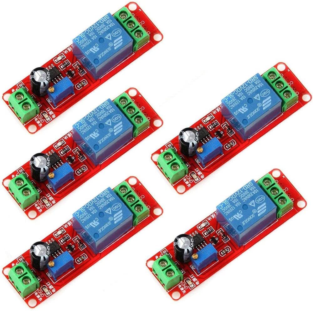 DollaTek 5Pcs NE555 12V DC Adjustable 0-10 Second Timer Delay Relay Switch Module Shield for Arduino Raspberry Pi