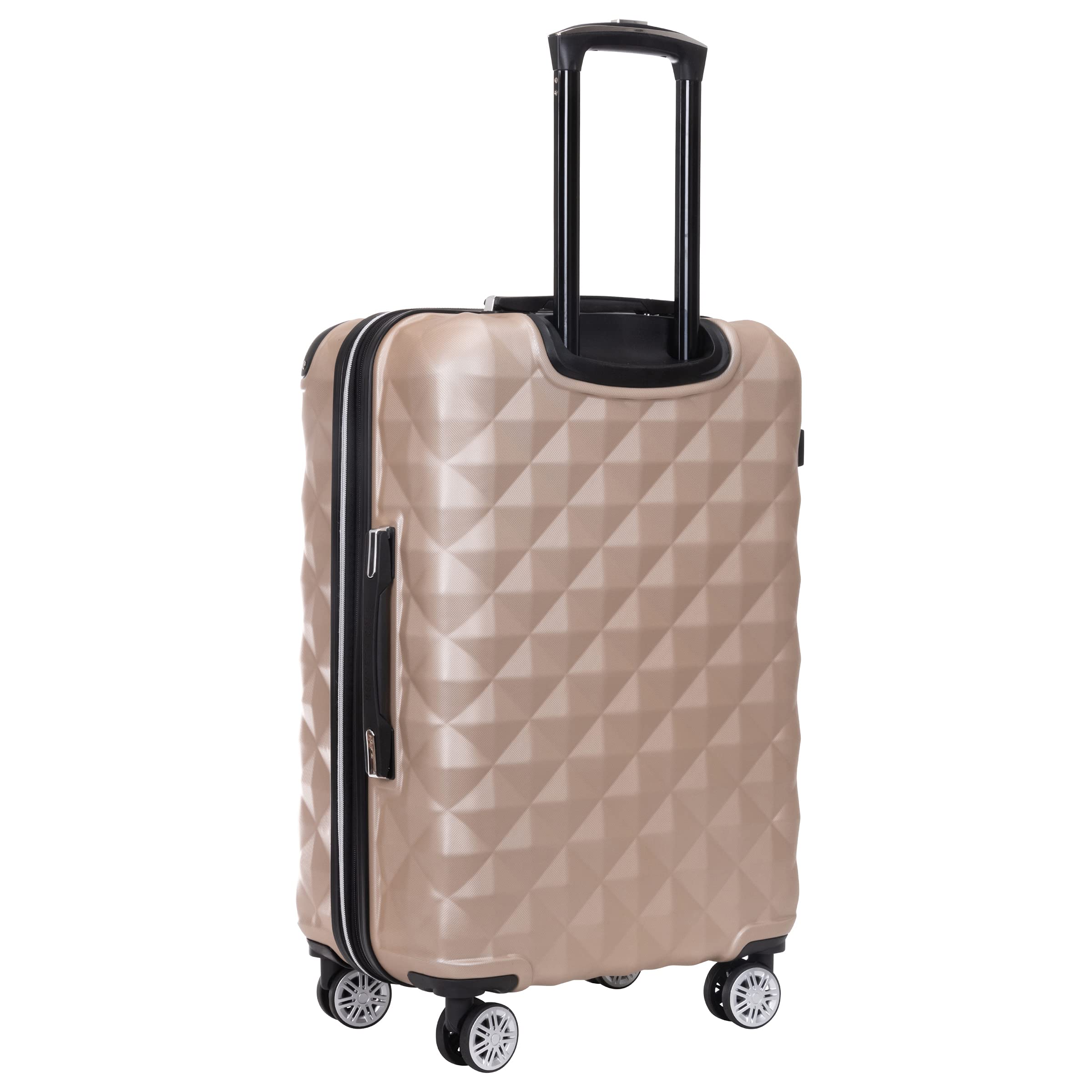 Kenneth Cole REACTION Diamond Tower Collection Lightweight Hardside Expandable 8-Wheel Spinner Travel Luggage, Rose Champagne, 3-Piece Set (20