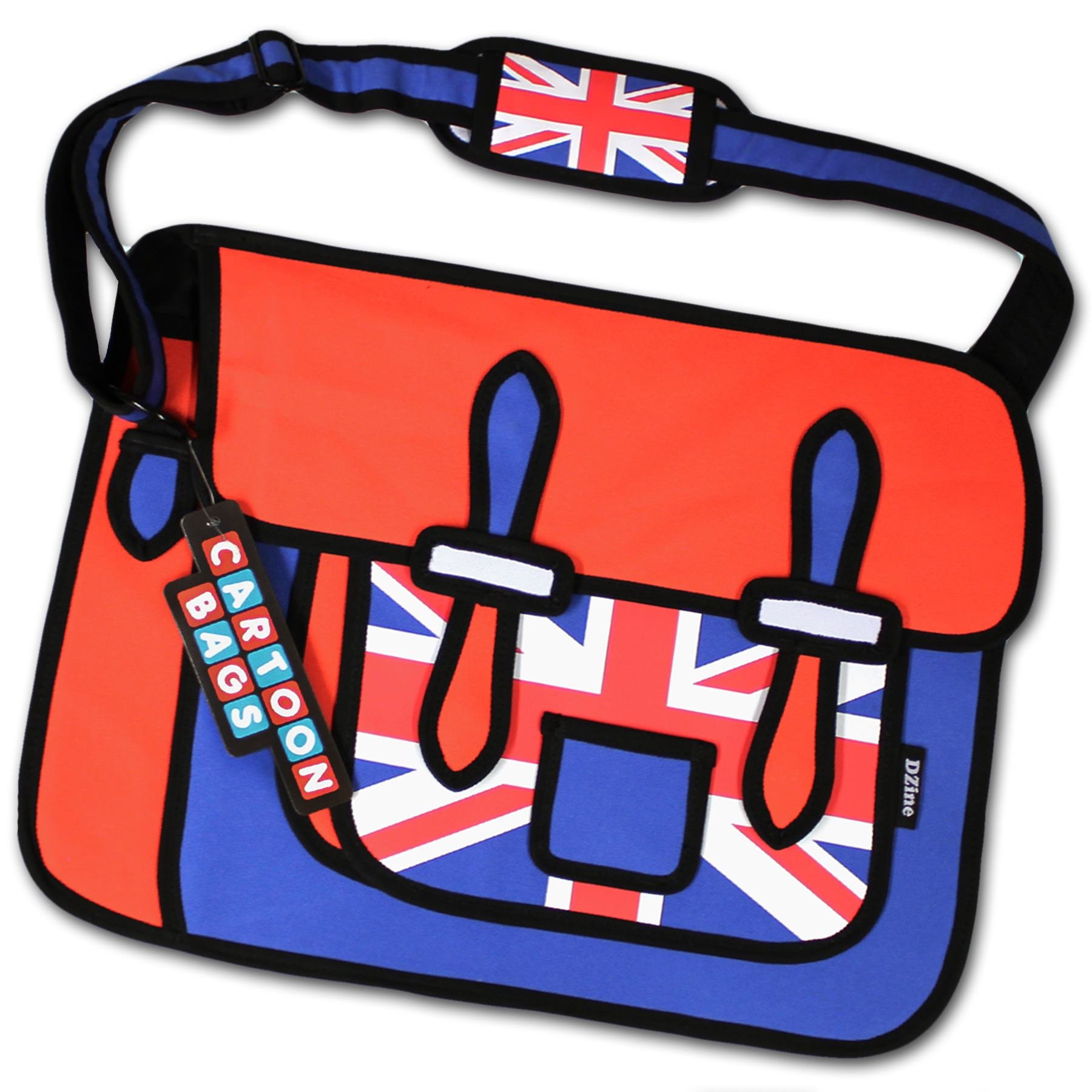 DZine Limited Union Jack Cartoon Bag, red