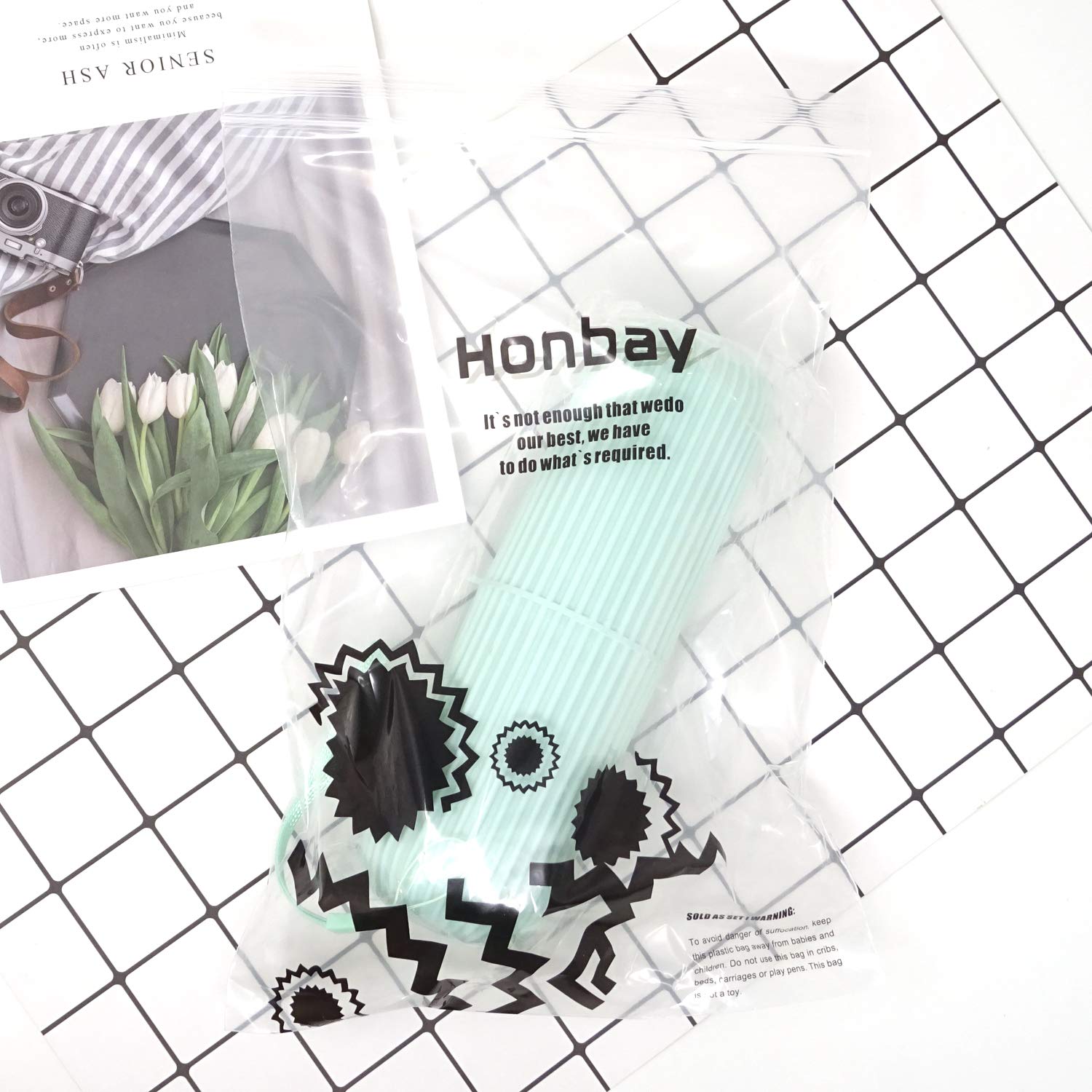 Honbay Portable Plastic Toothbrush Toothpaste Cup Case Box Holder Container for Travel (Green): Beauty